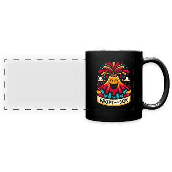Funny volcano lava geology rock hunting geologist - Full Colour Panoramic Mug - black - Front