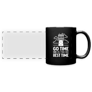 Air Traffic Controller Aircraft Flight Service - Full Colour Panoramic Mug - black - Front