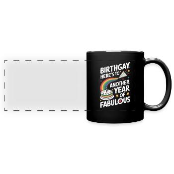 Birthgay Gay Pride Flag Pride Month Equal Rights - Panorama-Tasse farbig - Schwarz - Vorne
