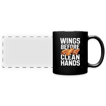 Hot Chicken Wings Spicy Wings Buffalo Wings - Panorama-Tasse farbig - Schwarz - Vorne