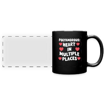 Polyamoröse Gemeinschaft Polyamorous Parenting - Panorama-Tasse farbig - Schwarz - Vorne