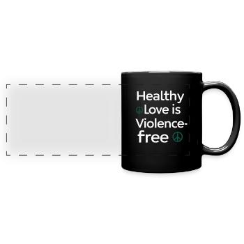 Sensibilisierung Für Häusliche Gewalt - Panorama-Tasse farbig - Schwarz - Vorne