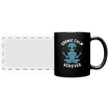 meditation, mindfulness, relaxation and - Full Colour Panoramic Mug - black - Front