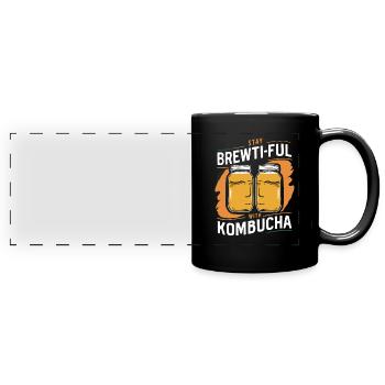 Benefits of Kombucha for Brewer Maker Tea Lover - Full Colour Panoramic Mug - black - Front