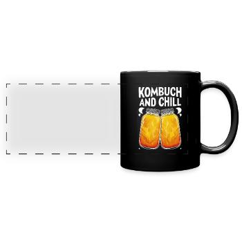 Benefits of Kombucha for Brewer Maker Tea Lover - Full Colour Panoramic Mug - black - Front