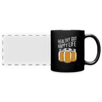 Benefits of Kombucha for Brewer Maker Tea Lover - Full Colour Panoramic Mug - black - Front