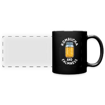 Benefits of Kombucha for Brewer Maker Tea Lover - Full Colour Panoramic Mug - black - Front
