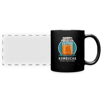 Benefits of Kombucha for Brewer Maker Tea Lover - Full Colour Panoramic Mug - black - Front