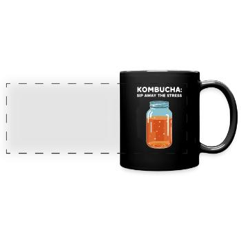 Benefits of Kombucha for Brewer Maker Tea Lover - Full Colour Panoramic Mug - black - Front