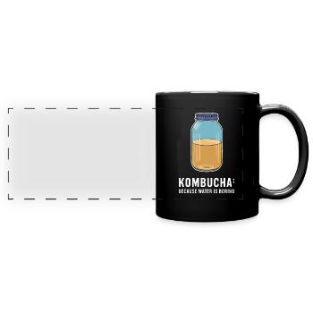 Benefits of Kombucha for Brewer Maker Tea Lover - Full Colour Panoramic Mug - black - Front