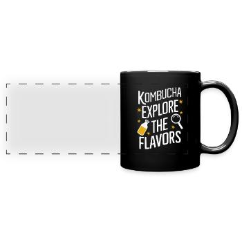 Benefits of Kombucha for Brewer Maker Tea Lover - Full Colour Panoramic Mug - black - Front