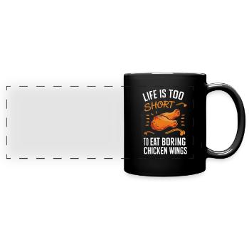 Hot Chicken Wings Spicy Wings Buffalo Wings - Panorama-Tasse farbig - Schwarz - Vorne