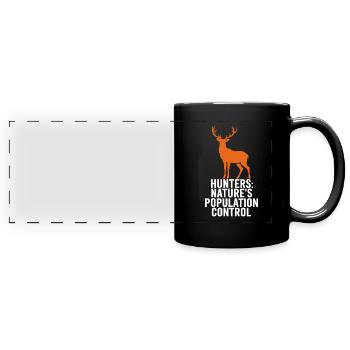 Erlebe Die Spannung Der Hirschjagd Im Wald Mit - Panorama-Tasse farbig - Schwarz - Vorne