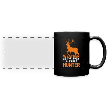 Erlebe Die Spannung Der Hirschjagd Im Wald Mit - Panorama-Tasse farbig - Schwarz - Vorne