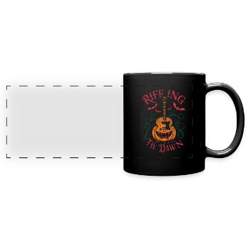 Musical, Pumpkin, Autumn, Vibes, Spooky - Full Colour Panoramic Mug - black - Front