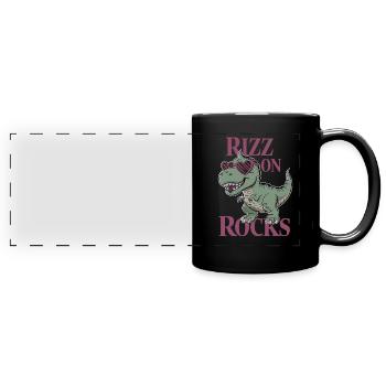 Rizzler Kultur Mit Dinosaurier Kunst Und T-Rex - Panorama-Tasse farbig - Schwarz - Vorne