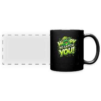 Chasseur de grenouilles amphibiens, piégeage de grenouilles - Mug panoramique uni - noir - Devant
