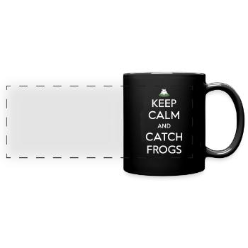 Chasseur de grenouilles amphibiens, piégeage de grenouilles - Mug panoramique uni - noir - Devant