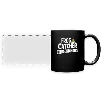 Chasseur de grenouilles amphibiens, piégeage de grenouilles - Mug panoramique uni - noir - Devant