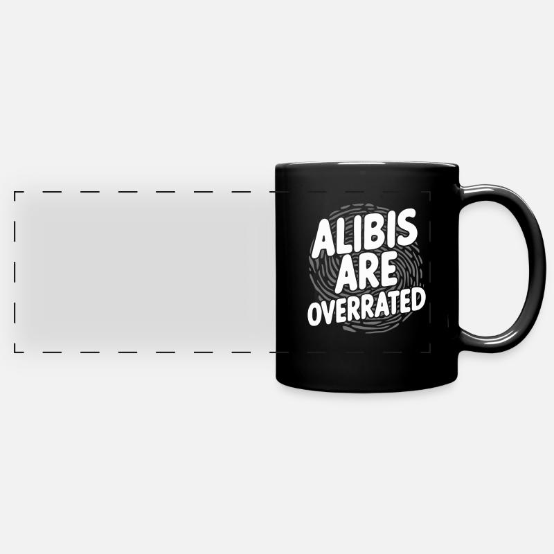 Murder Mystery Dinner Outfit, Party, Crime Scene - Full Colour Panoramic Mug - black