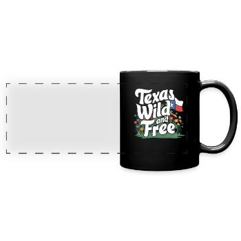 Texas Wildflowers Season Fields Flowers Texas - Full Colour Panoramic Mug - black - Front