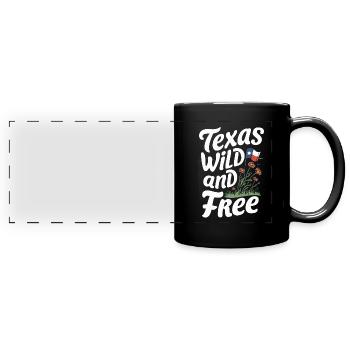 Texas Wildflowers Season Fields Flowers Texas - Full Colour Panoramic Mug - black - Front