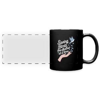 Passionate About Bird Rescue and Wildlife - Full Colour Panoramic Mug - black - Front