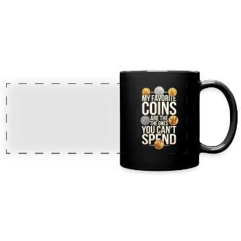 Coin Collector Coin Collection Numismatic History - Full Colour Panoramic Mug - black - Front