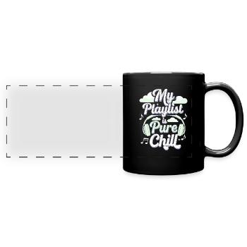 Chill Vibes Amateur de musique décontractée Relaxante - Mug panoramique uni - noir - Devant