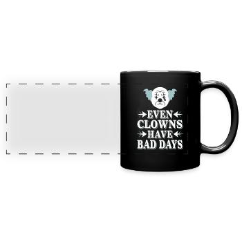 Melancholic Sad Clown Emotional Art Exploring - Full Colour Panoramic Mug - black - Front