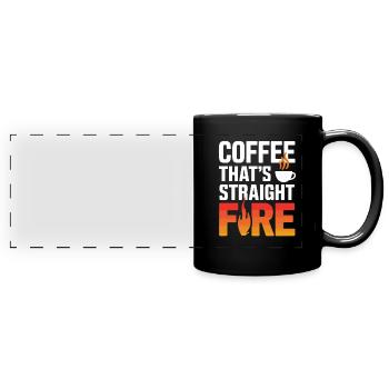 Coffee Lovers Coffee Culture Morning Coffee Barista - Full Colour Panoramic Mug - black - Front