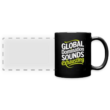 Verschwörung Der Neuen Weltordnung Globale - Panorama-Tasse farbig - Schwarz - Vorne