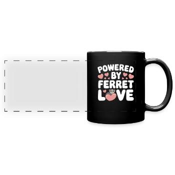Propriétaire de furet, Amateur de furets, Bonbons - Mug panoramique uni - noir - Devant