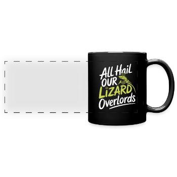 Lizard People Reptile Conspiracy And Secret - Full Colour Panoramic Mug - black - Front