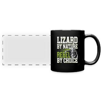 Lizard People Reptile Conspiracy And Secret - Full Colour Panoramic Mug - black - Front