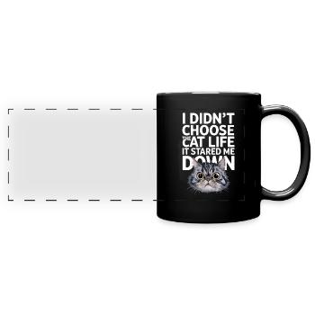 Katzenliebhaber, Dunkler Humor, Frecher, - Panorama-Tasse farbig - Schwarz - Vorne