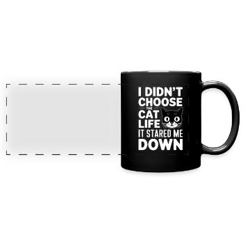 Katzenliebhaber, Dunkler Humor, Frecher, - Panorama-Tasse farbig - Schwarz - Vorne