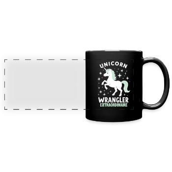 Unicorn breeder funny magical creature and - Full Colour Panoramic Mug - black - Front