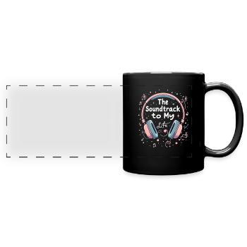 Accros aux écouteurs Un son immersif haut de gamme - Mug panoramique uni - noir - Devant