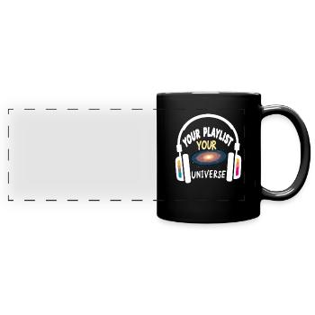 Accros aux écouteurs Un son immersif haut de gamme - Mug panoramique uni - noir - Devant