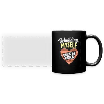 Trennungsermächtigung, Selbstliebe, Neuanfänge - Panorama-Tasse farbig - Schwarz - Vorne