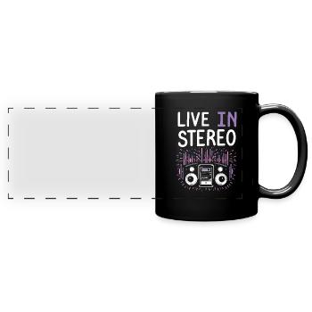 Headphone junkies Immersive audio premium sound - Full Colour Panoramic Mug - black - Front