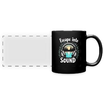 Headphone junkies Immersive audio premium sound - Full Colour Panoramic Mug - black - Front
