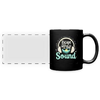 Accros aux écouteurs Un son immersif haut de gamme - Mug panoramique uni - noir - Devant