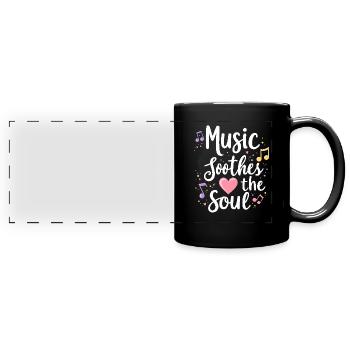 Musicothérapie, Guérison émotionnelle, Relaxation - Mug panoramique uni - noir - Devant