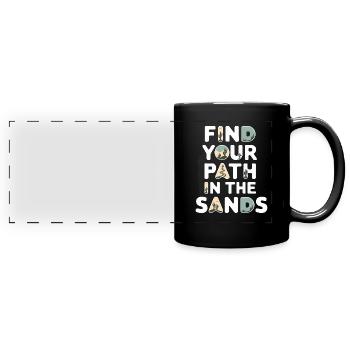 Wüstenwanderer, Schroffe Pfade Und Trockene - Panorama-Tasse farbig - Schwarz - Vorne