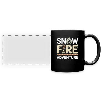 Campeur d’hiver Camping sur neige Aventure - Mug panoramique uni - noir - Devant