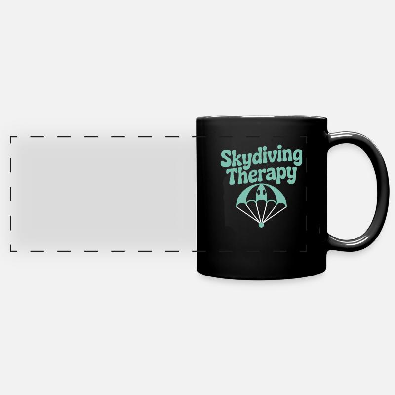 Skydiving Beginners Adventure Nerves - Full Colour Panoramic Mug - black