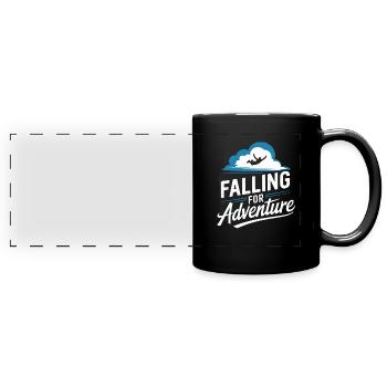 FallscFallschirmspringen Anfänger Abenteuer Nerven - Panorama-Tasse farbig - Schwarz - Vorne