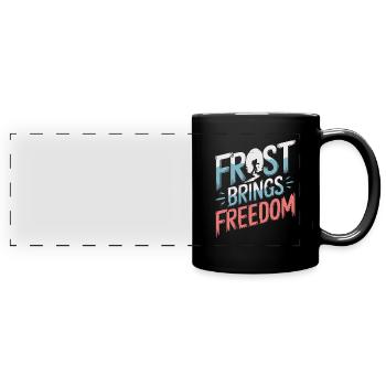 Campeur d’hiver Camping sur neige Aventure - Mug panoramique uni - noir - Devant
